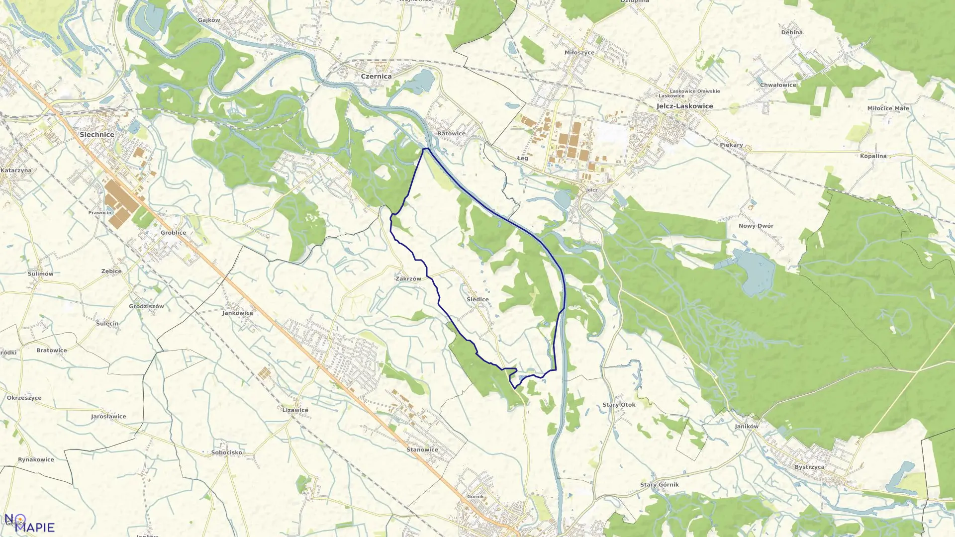 Mapa obrębu SIEDLCE w gminie Oława